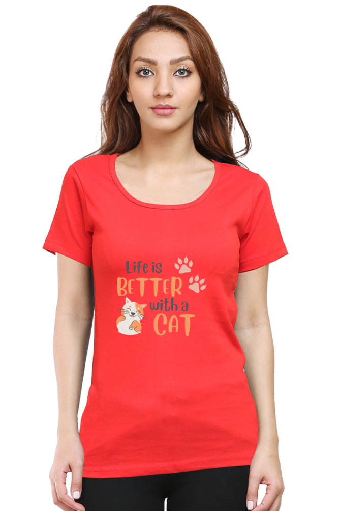 Women's "Life is Better with a Cat" T-Shirt