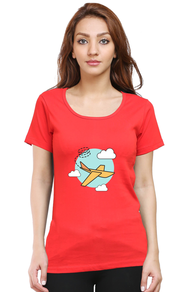 Women’s Flying Plane in Clouds T-Shirt