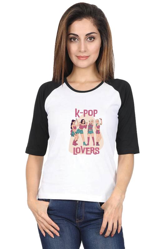 Women's "K-Pop Lovers" Raglan Full Sleeves T-Shirt