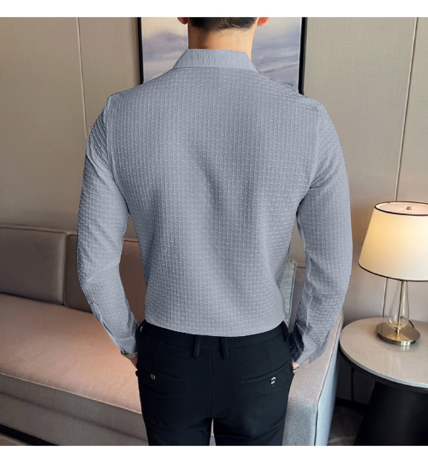 Sky Checks Structured Premium Shirt