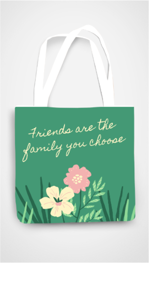 "Friends Are the Family You Choose" Zipper Tote Bag!