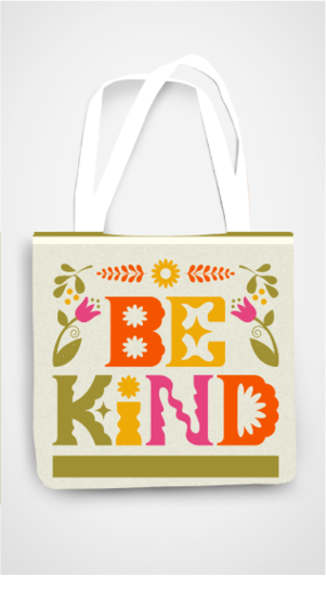 "Be Kind" Zipper Tote Bag