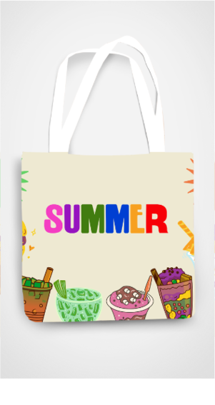 "Summer" Zipper Tote Bag