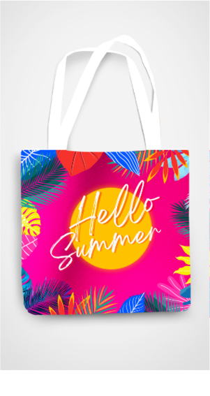 "Hello Summer" Zipper Tote Bag