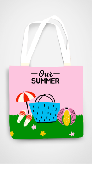 "Our Summer" Zipper Tote Bag