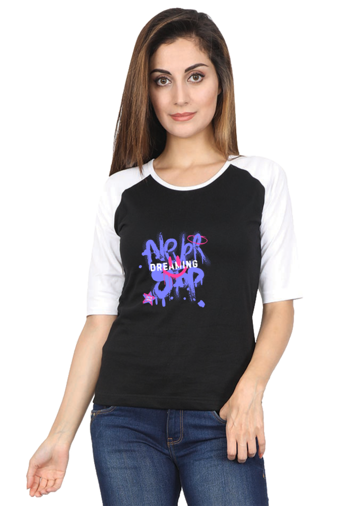 Women's "Dreaming" Raglan Full Sleeves T-Shirt