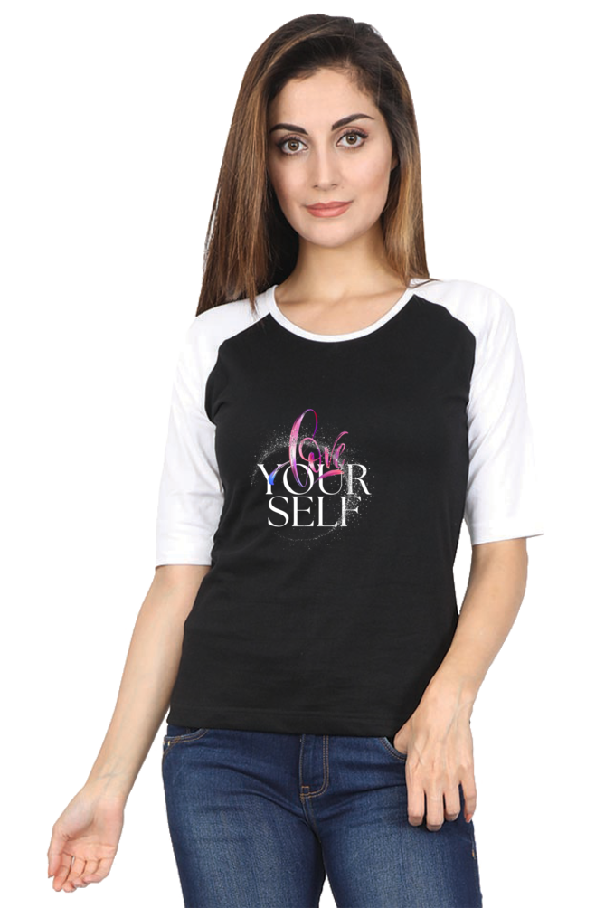 Women's Raglan Full Sleeves "Love Yourself" T-Shirt