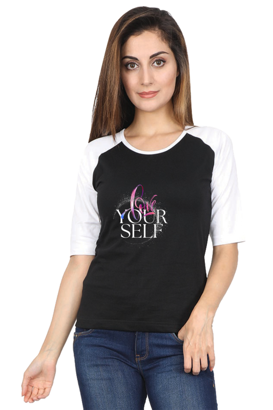 Women's Raglan Full Sleeves "Love Yourself" T-Shirt