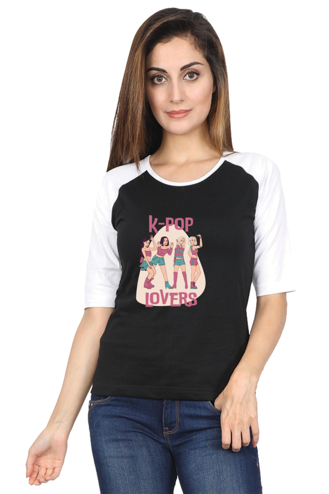 Women's "K-Pop Lovers" Raglan Full Sleeves T-Shirt