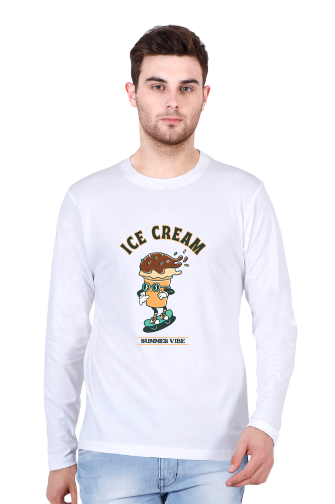 Men's "Ice Cream Summer Vibes" Full Sleeve T-Shirt