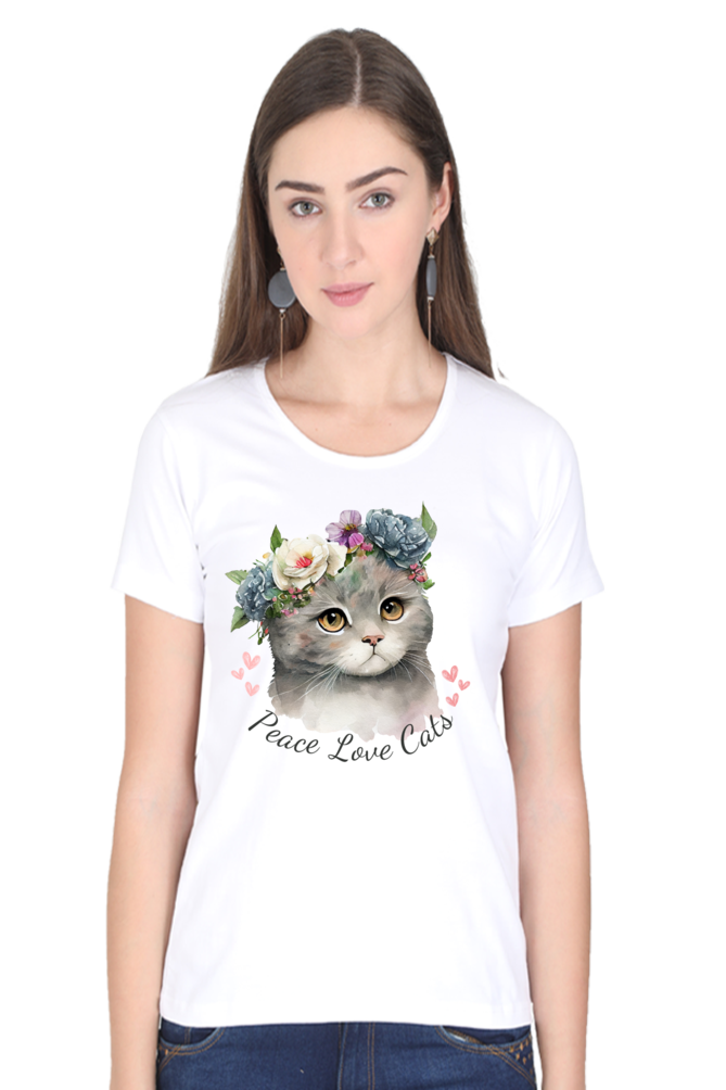 Women's "Peace, Love, Cats" T-Shirt