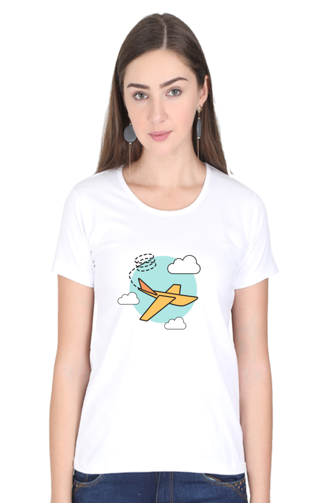 Women’s Flying Plane in Clouds T-Shirt