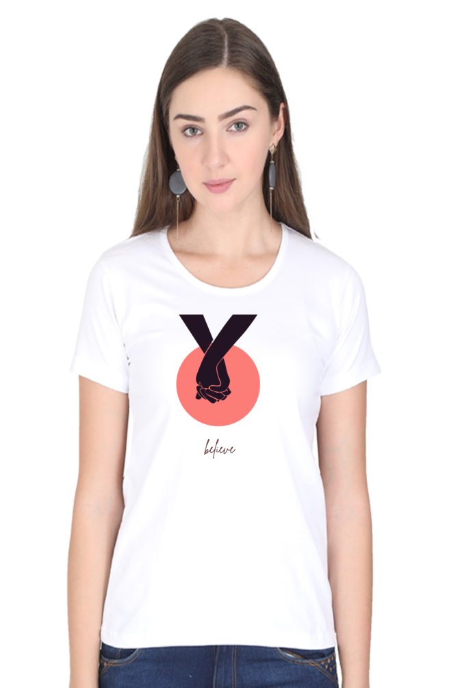 Women's "Believe!" Round Neck Classic T-Shirt