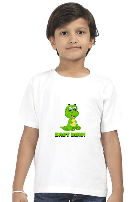 Boy Round Neck Baby Dino Half Sleeves T-Shirt