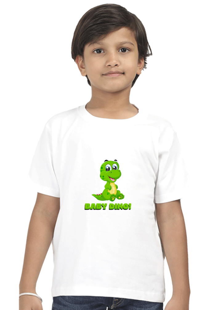 Boy Round Neck Baby Dino Half Sleeves T-Shirt