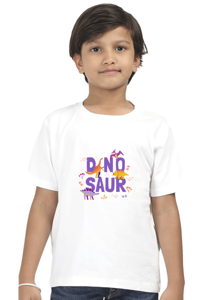 "Boy Round Neck Dinosaur Half Sleeves T-Shirt"