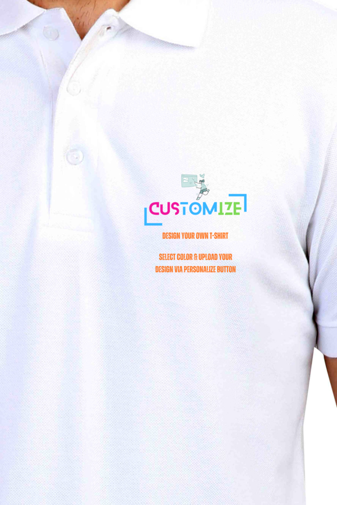 Customizable || Design Your Own Cool T-Shirt || Male Polo Half Sleeve Shirt