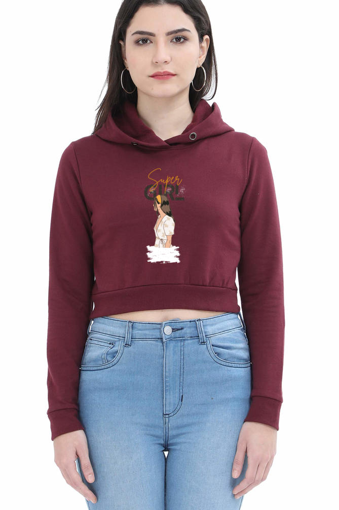 Women’s "Super Girl" Crop Hoodie