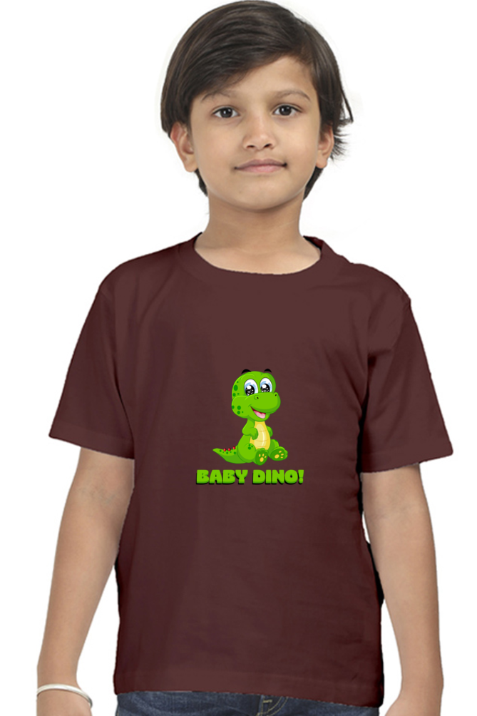 Boy Round Neck Baby Dino Half Sleeves T-Shirt