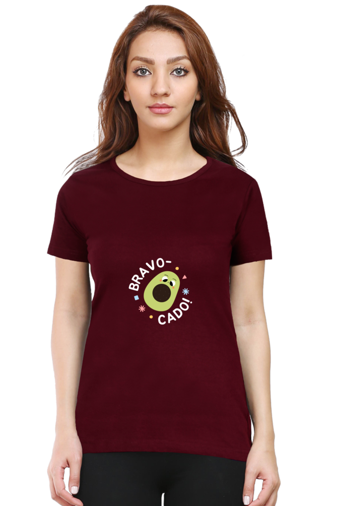 Women’s “Bravo-Cado” Round Neck Half Sleeve T-Shirt