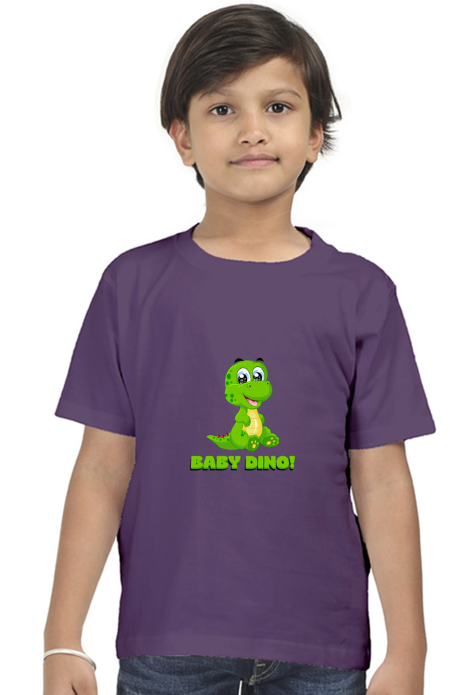 Boy Round Neck Baby Dino Half Sleeves T-Shirt