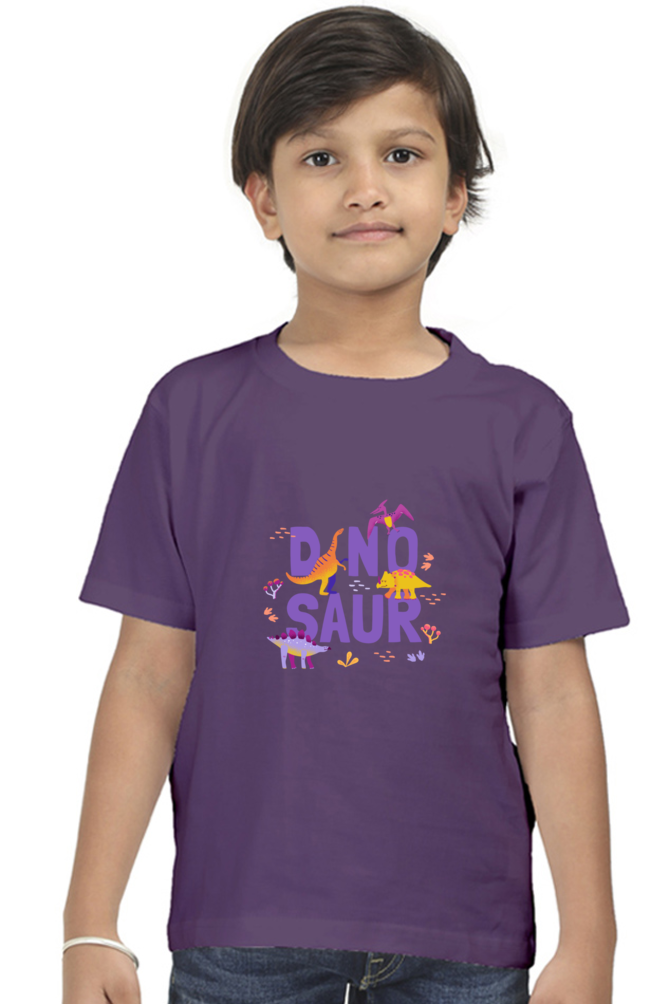 "Boy Round Neck Dinosaur Half Sleeves T-Shirt"