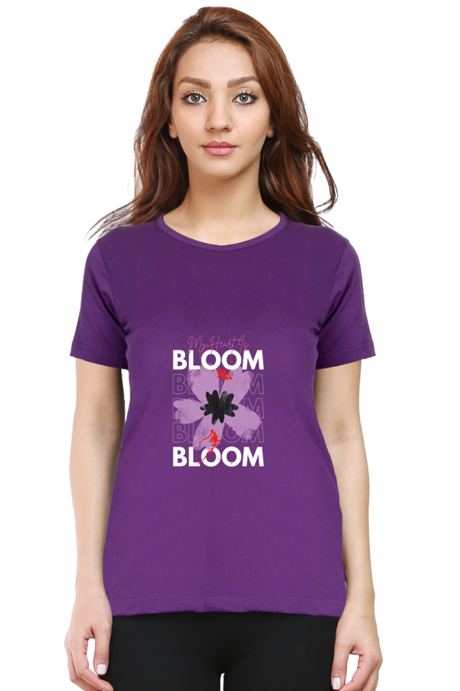 Women's "Bloom" Half Sleeves Round Neck Classic T-Shirt