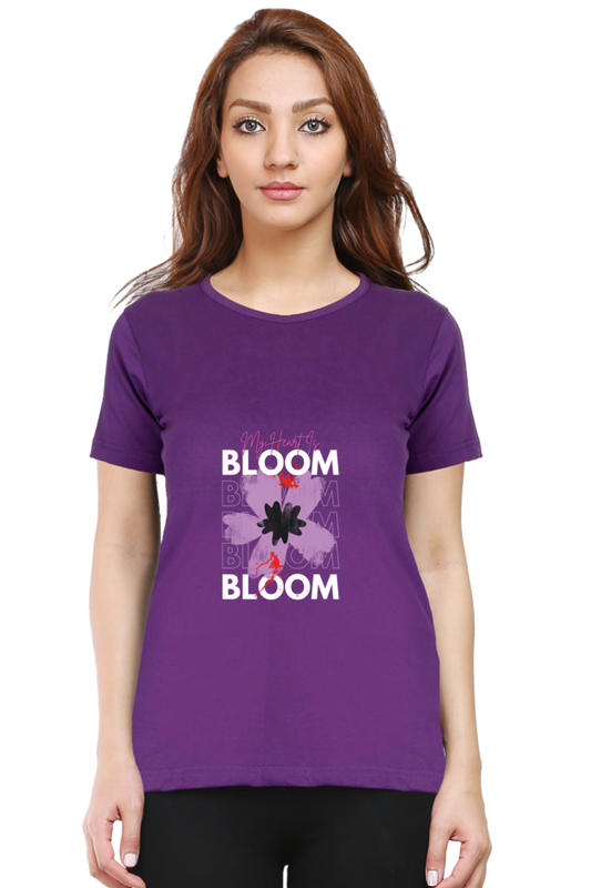 Women's "Bloom" Half Sleeves Round Neck Classic T-Shirt