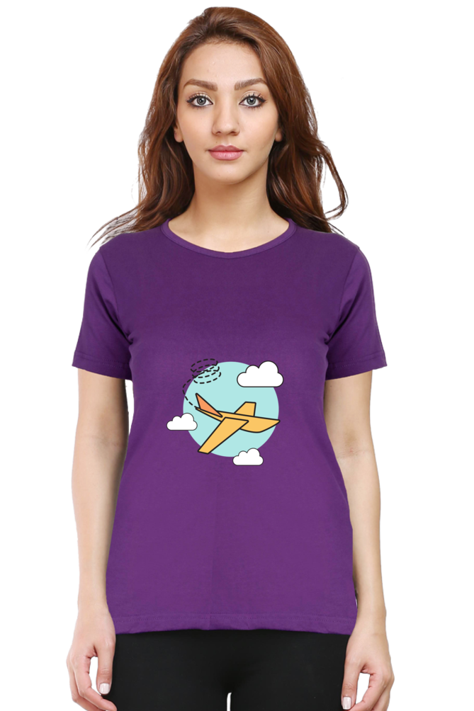 Women’s Flying Plane in Clouds T-Shirt