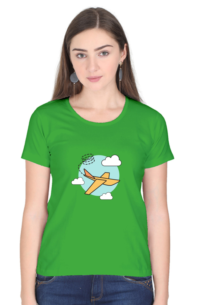 Women’s Flying Plane in Clouds T-Shirt