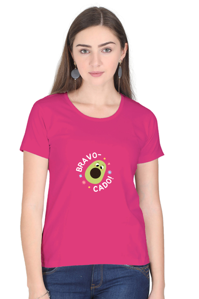 Women’s “Bravo-Cado” Round Neck Half Sleeve T-Shirt