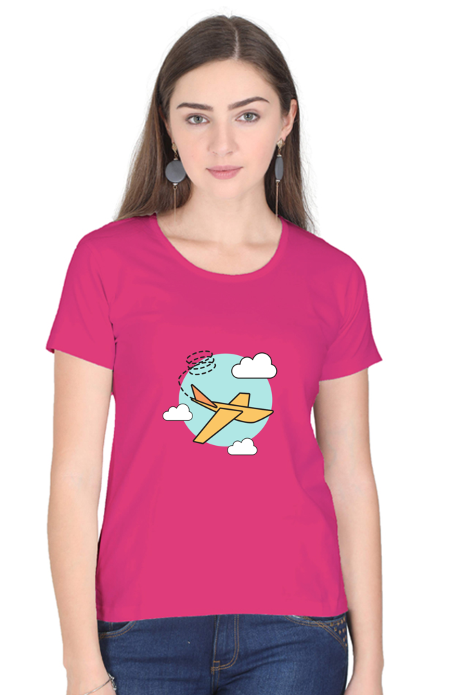 Women’s Flying Plane in Clouds T-Shirt