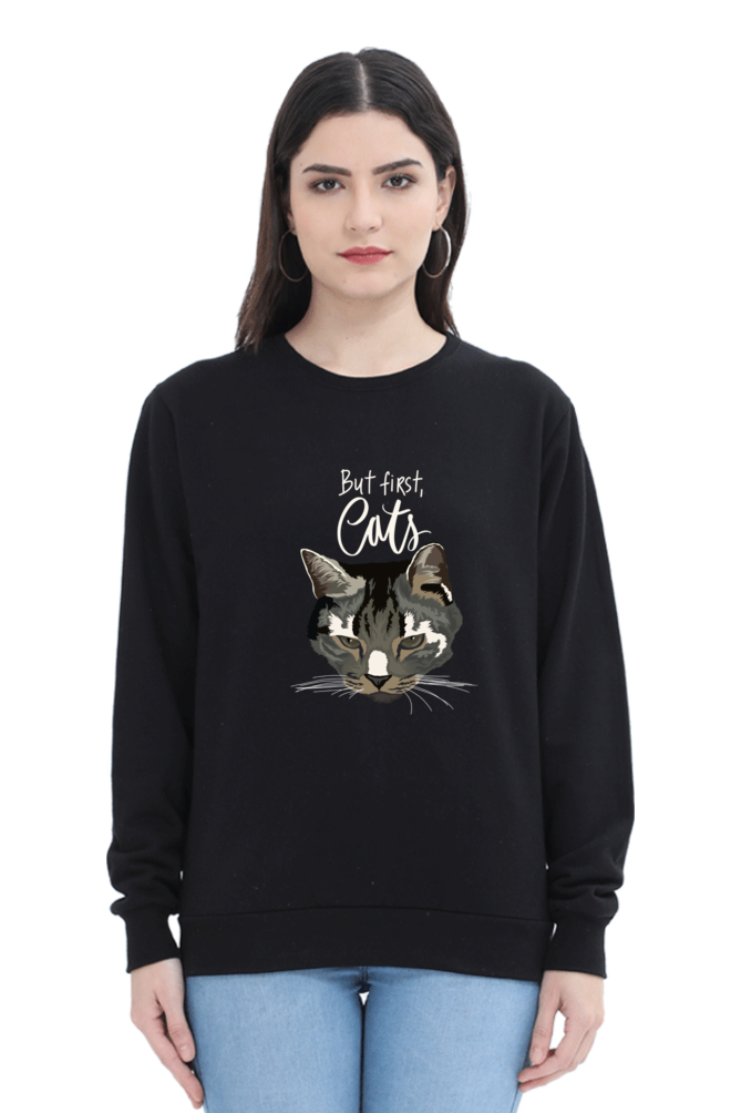 Unisex "But First, Cat" Sweatshirt