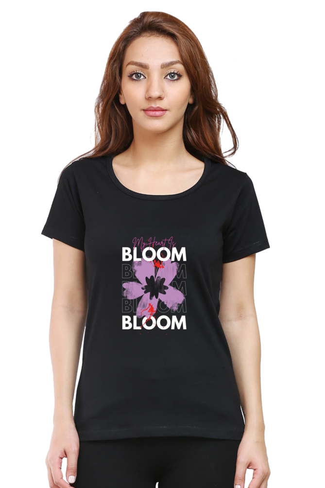 Women's "Bloom" Half Sleeves Round Neck Classic T-Shirt