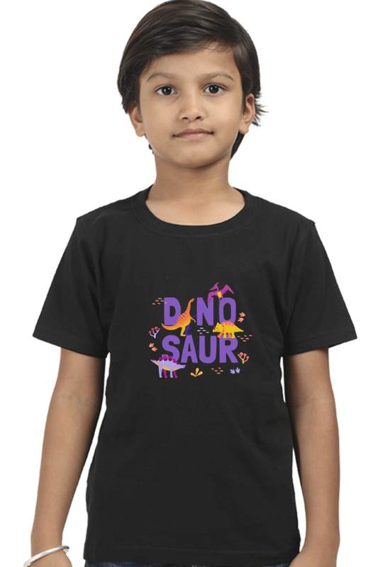 "Boy Round Neck Dinosaur Half Sleeves T-Shirt"