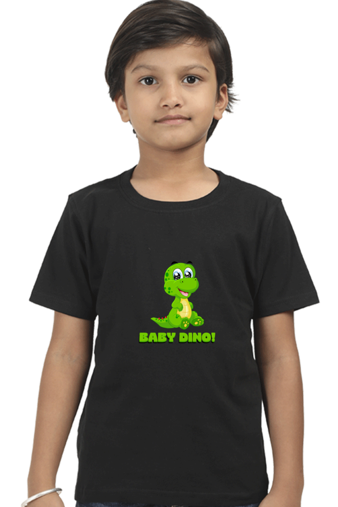 Boy Round Neck Baby Dino Half Sleeves T-Shirt