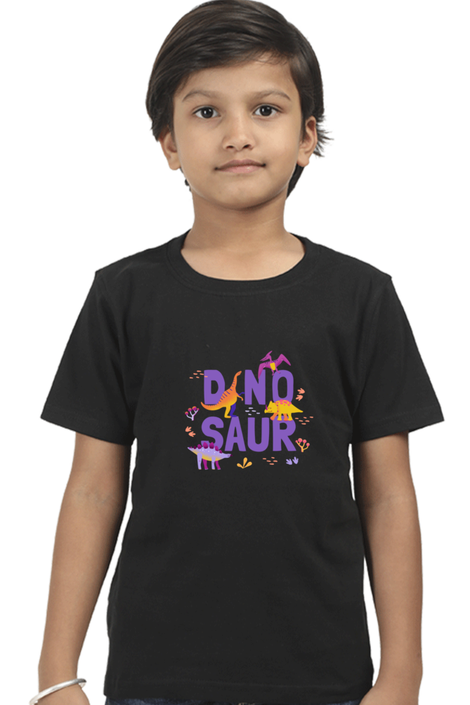 "Boy Round Neck Dinosaur Half Sleeves T-Shirt"