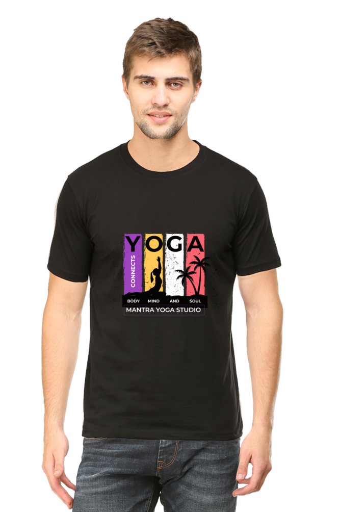 Men's  "Yoga Connects Body Mind and Soul"