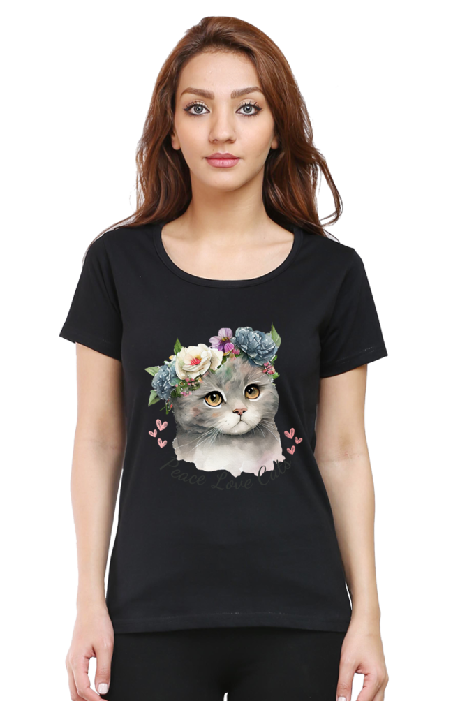 Women's "Peace, Love, Cats" T-Shirt