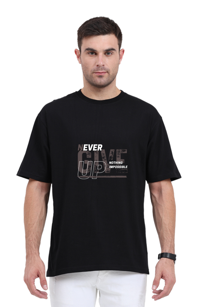 Unisex Oversized "Never Give Up" T-Shirt