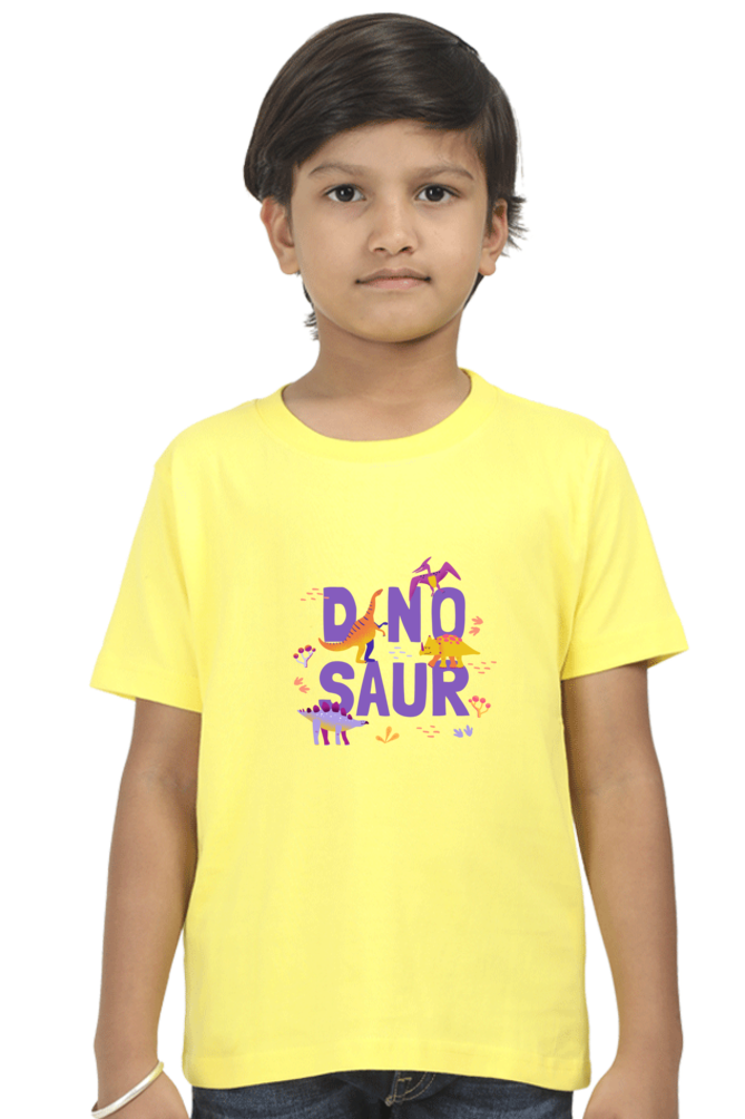 "Boy Round Neck Dinosaur Half Sleeves T-Shirt"