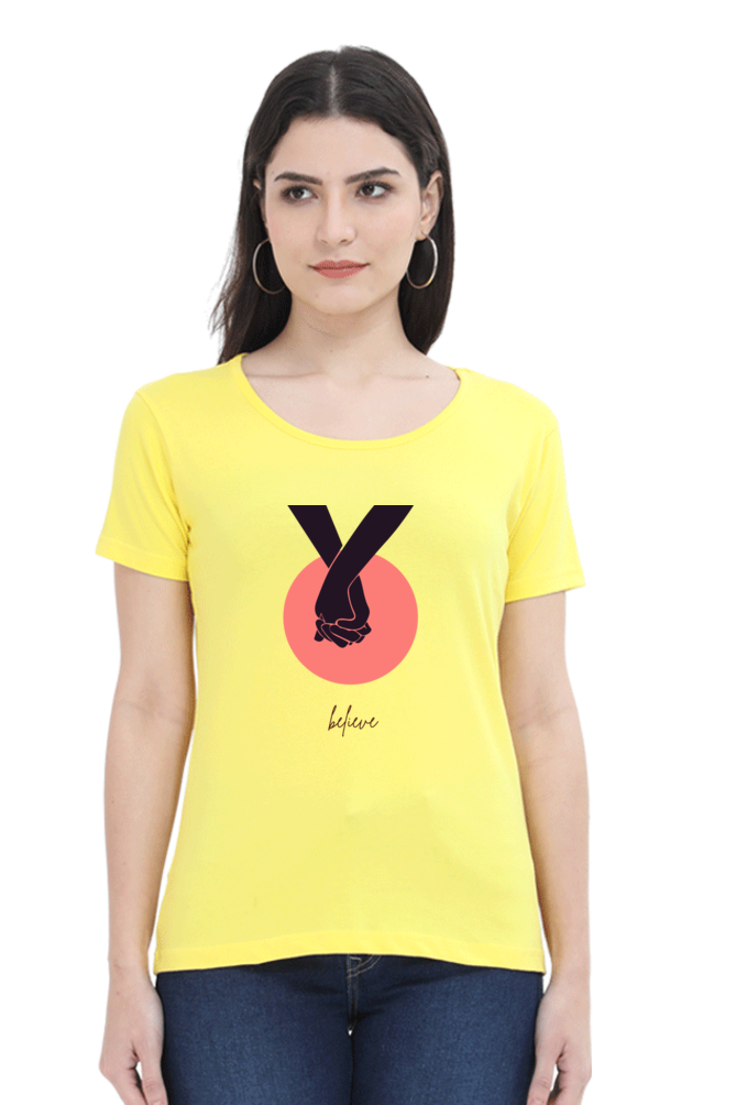 Women's "Believe!" Round Neck Classic T-Shirt