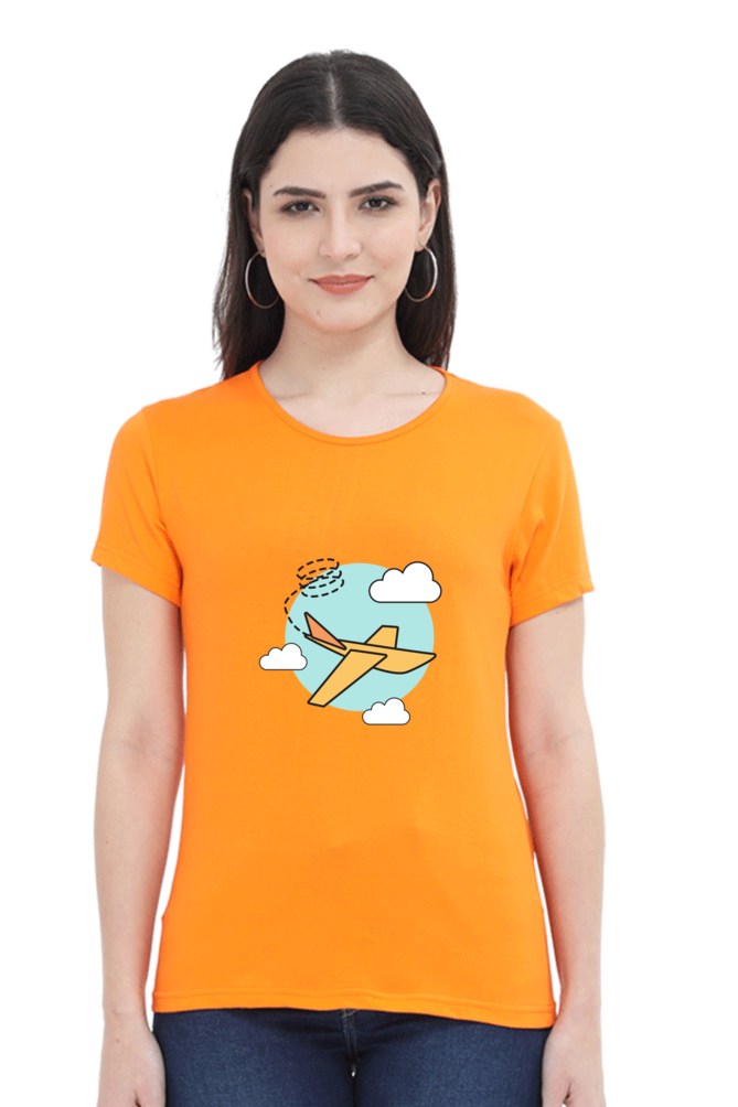 Women’s Flying Plane in Clouds T-Shirt