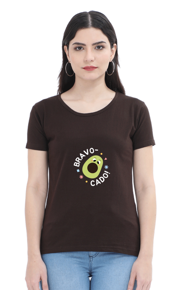 Women’s “Bravo-Cado” Round Neck Half Sleeve T-Shirt