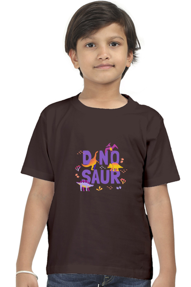 "Boy Round Neck Dinosaur Half Sleeves T-Shirt"