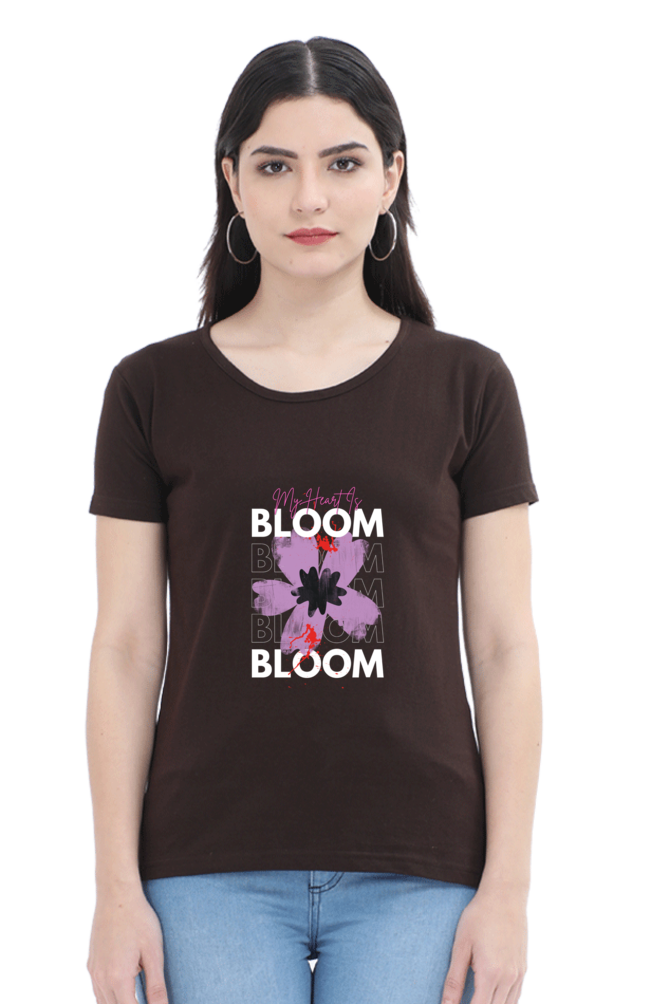 Women's "Bloom" Half Sleeves Round Neck Classic T-Shirt