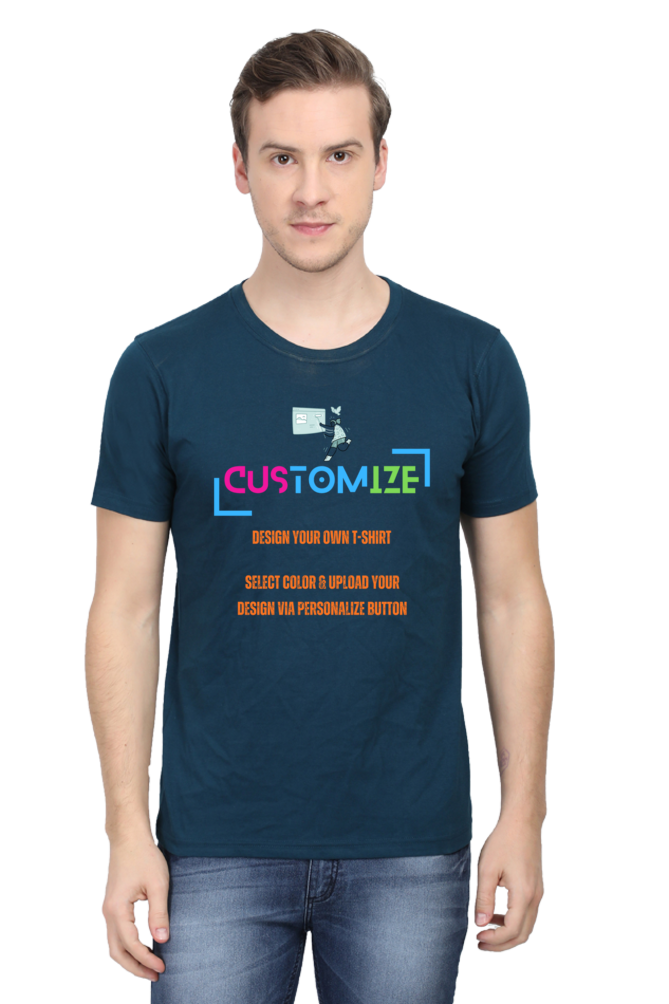 Customizable || Design Your Own Cool T-Shirt || Male Round Neck Half Sleeve T-shirt