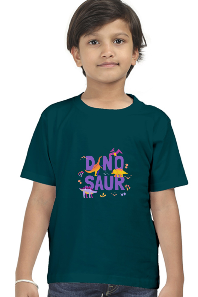 "Boy Round Neck Dinosaur Half Sleeves T-Shirt"