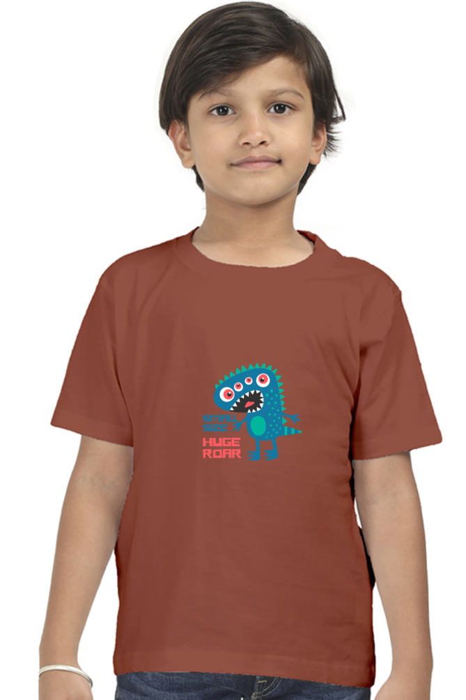 "Boy Round Neck Small Size Huge Roar Half Sleeves T-Shirt"