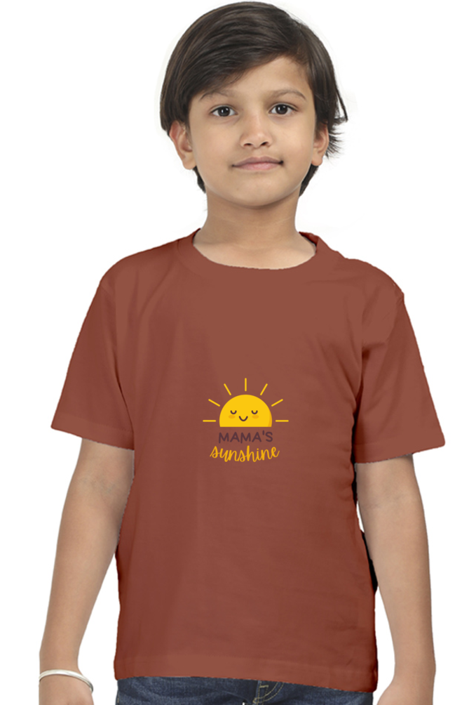 Boy Round Neck Mama's Sunshine Half Sleeves T-Shirt